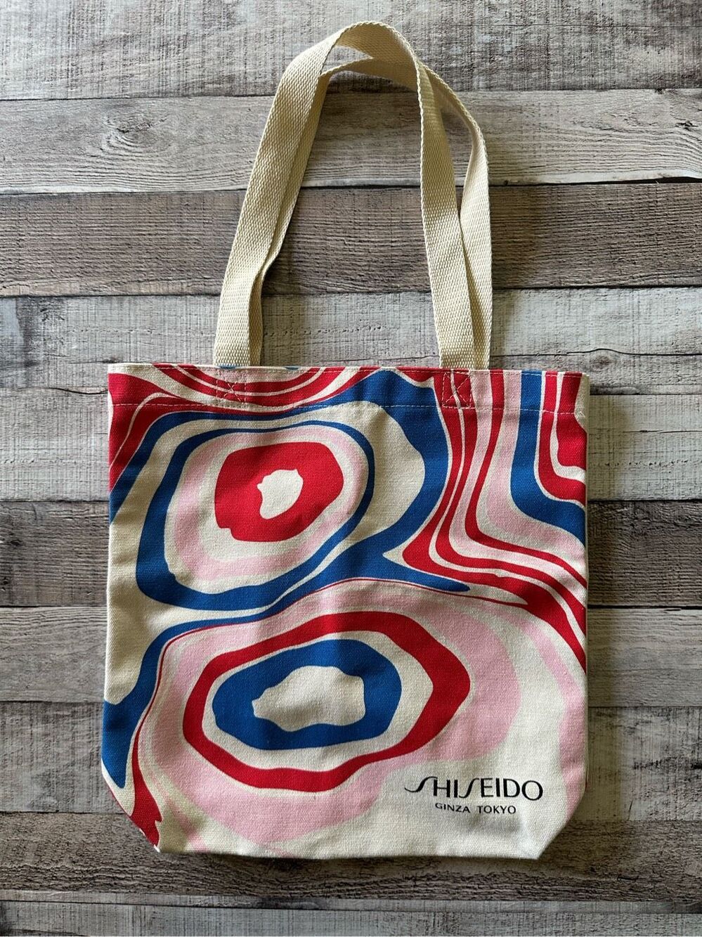 Shiseido Ginza Tokyo Canvas Grocery Shopping Reusable Tote Shoulder Bag